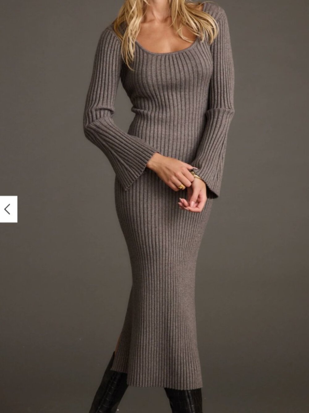 Gwyneth Sweater Midi Dress (IN BLACK)